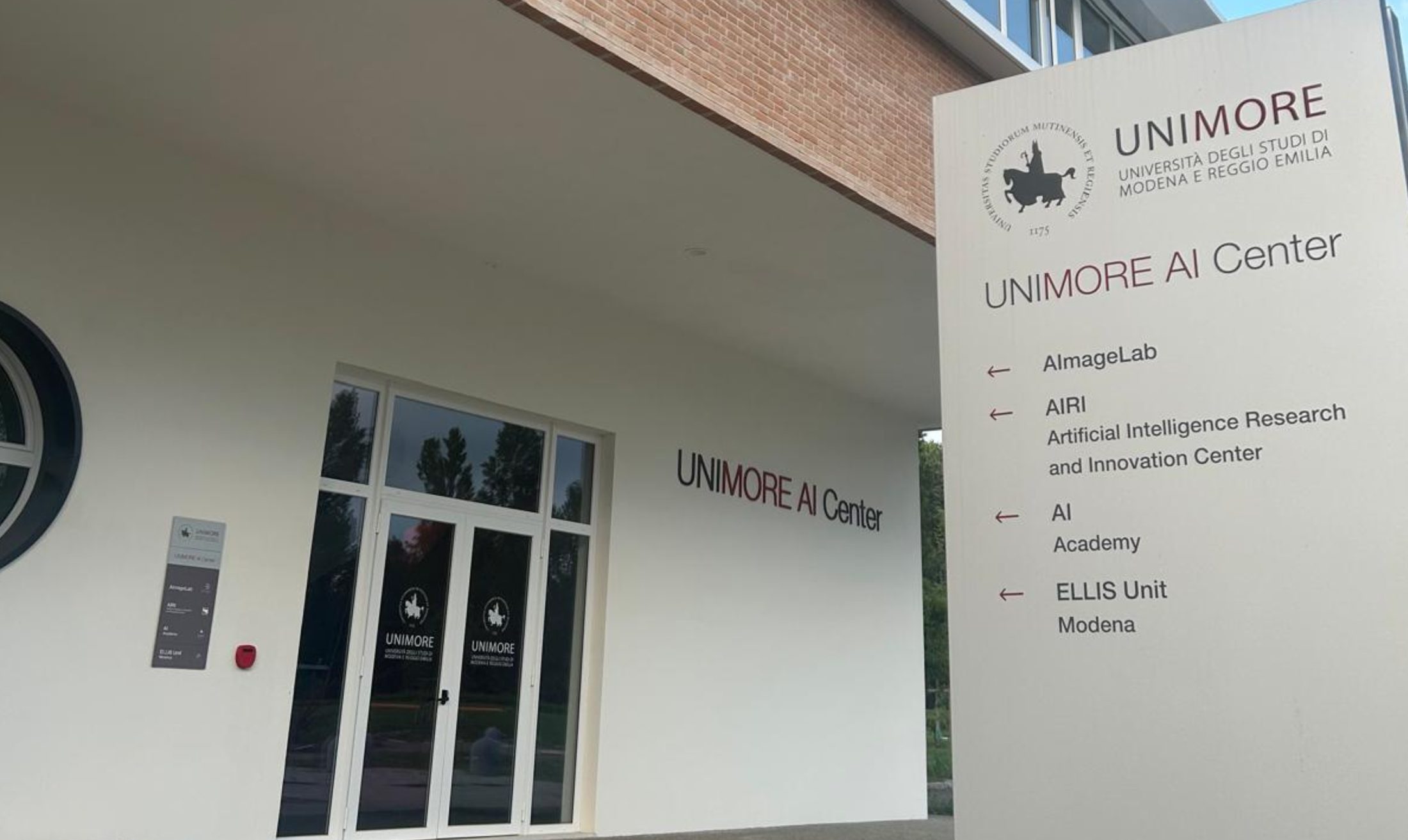 Entrance of the UNIMORE AI Center, home of the Modena ELLIS Unit